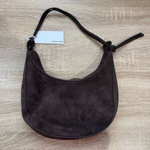 NWT Reformation Medium Rosetta Shoulder Bag Boss Brown Suede